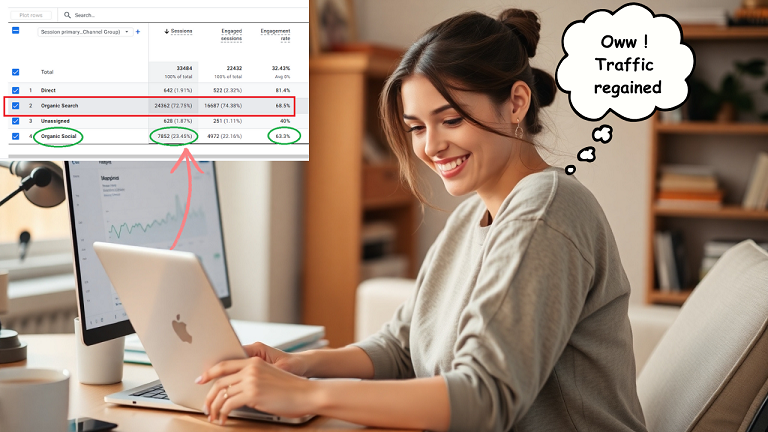 Grow your brand with AI blog writer - regain traffic that suddenly dropped